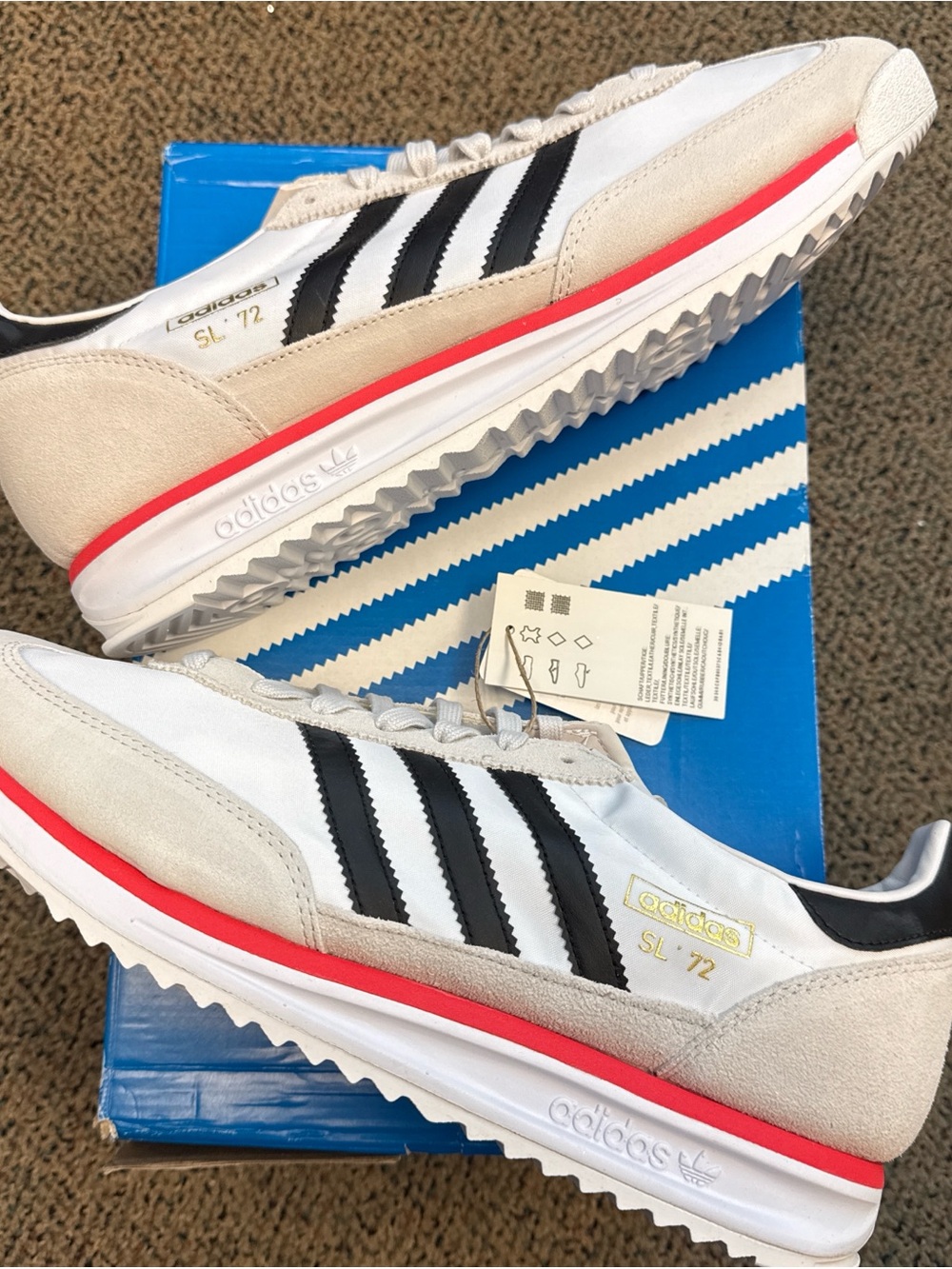 adidas SL 72 RS Cloud White Core Black & Red Accent